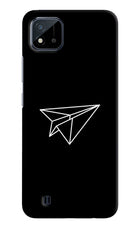 Paper Plane White Realme C20 Hard Case Back Cover by Casekaro