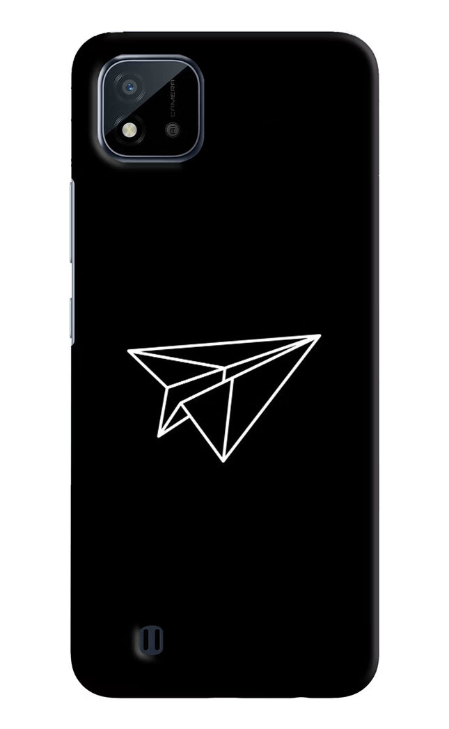 Paper Plane White Realme C20 Hard Case Back Cover by Casekaro