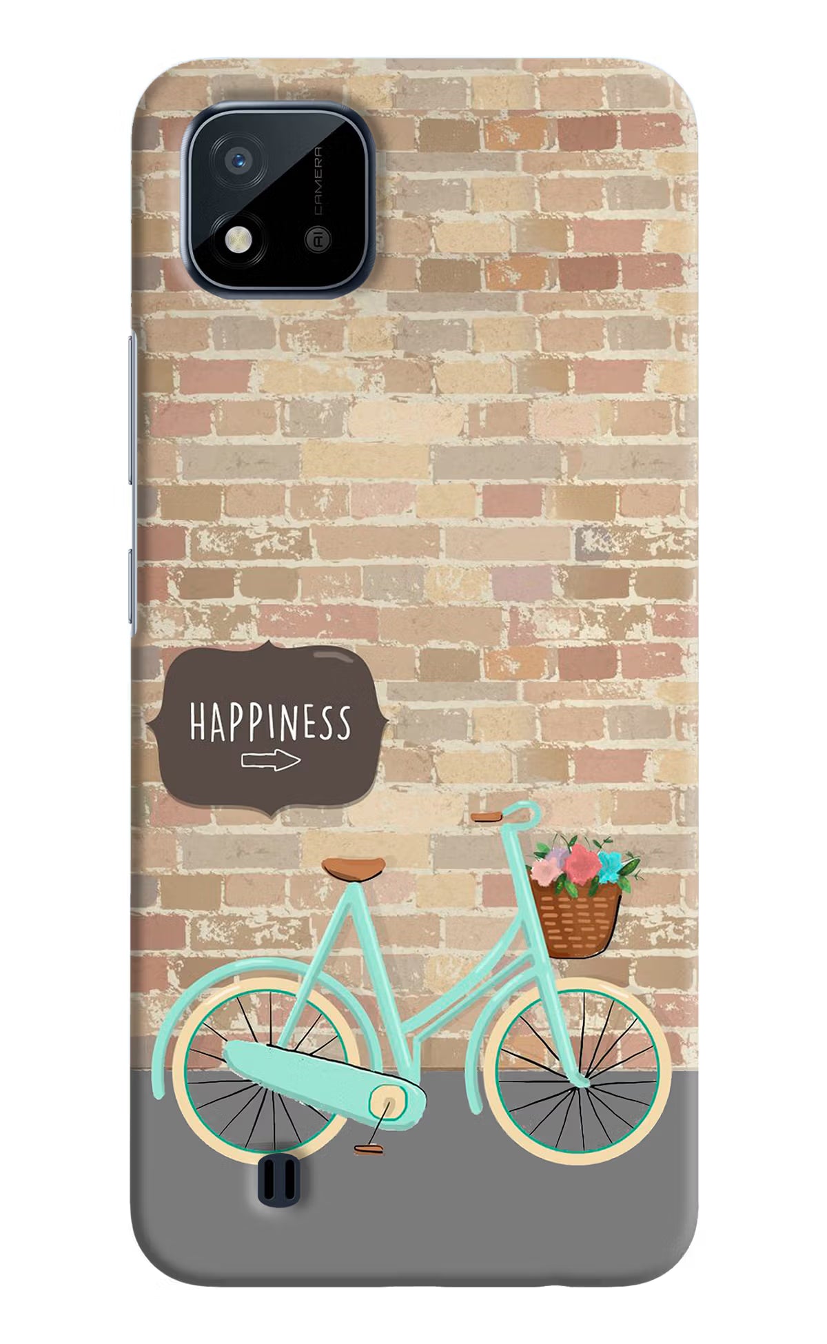 Happiness Artwork Realme C20 Hard Case Back Cover by Casekaro