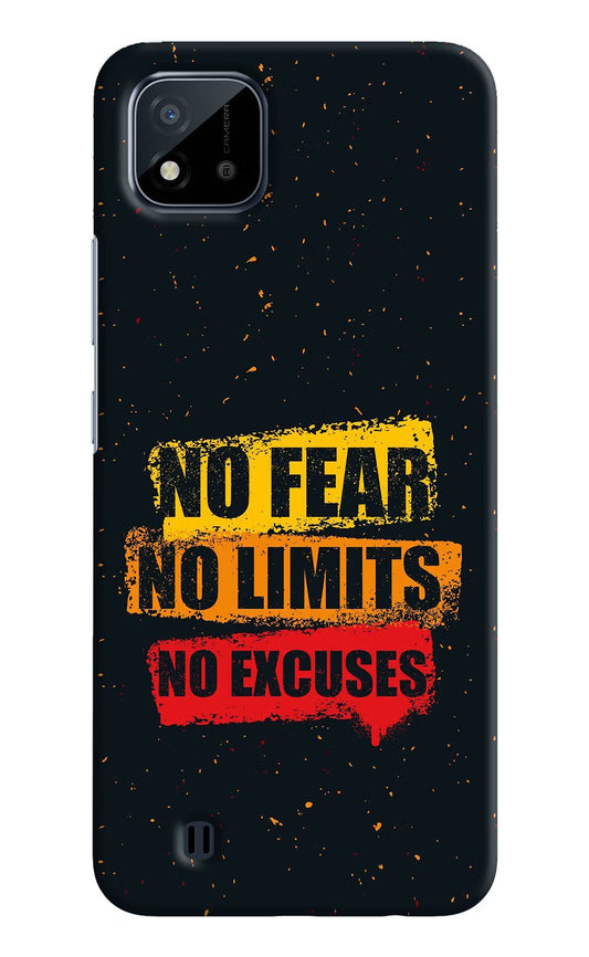 No Fear No Limits No Excuse Realme C20 Hard Case Back Cover by Casekaro