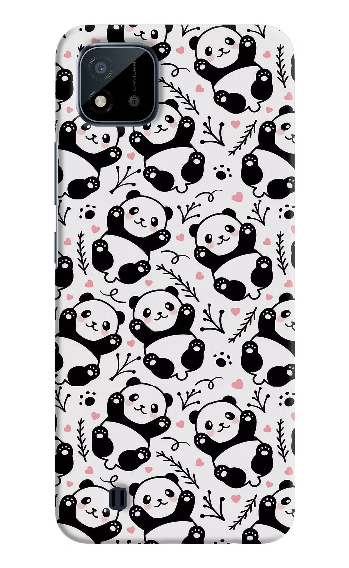 Cute Panda Realme C20 Hard Case Back Cover by Casekaro