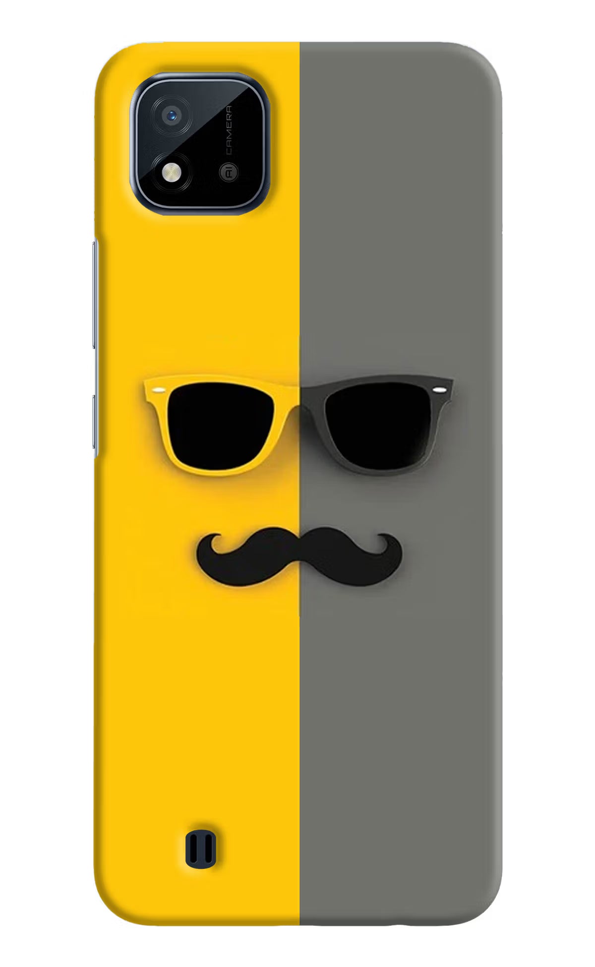 Sunglasses with Mustache Realme C20 Hard Case Back Cover by Casekaro