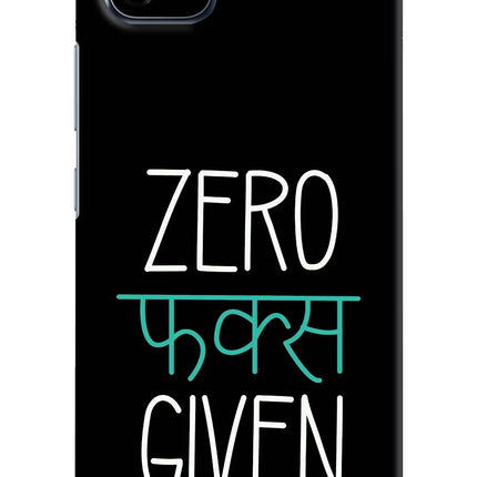 Zero Fucks Given Realme C20 Hard Case Back Cover by Casekaro