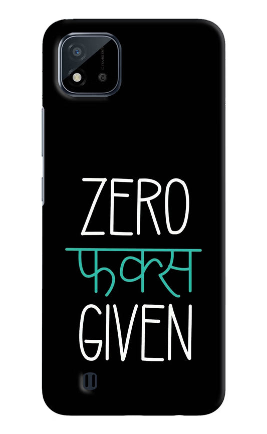Zero Fucks Given Realme C20 Hard Case Back Cover by Casekaro