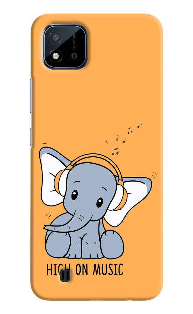 High On Music Realme C20 Hard Case Back Cover by Casekaro