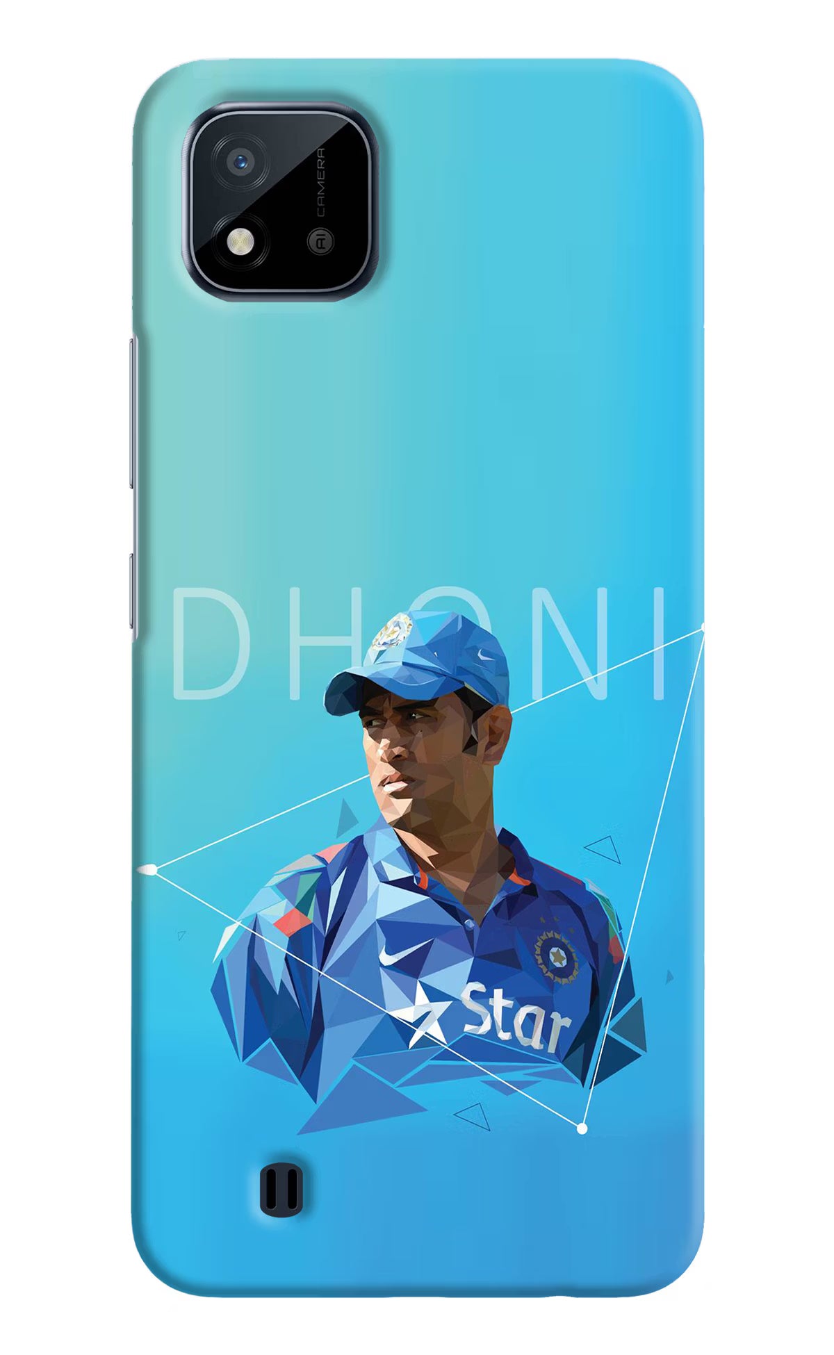 Dhoni Artwork Realme C20 Hard Case Back Cover by Casekaro