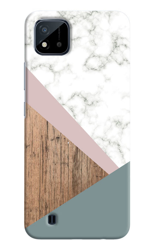 Marble wood Abstract Realme C20 Hard Case Back Cover by Casekaro