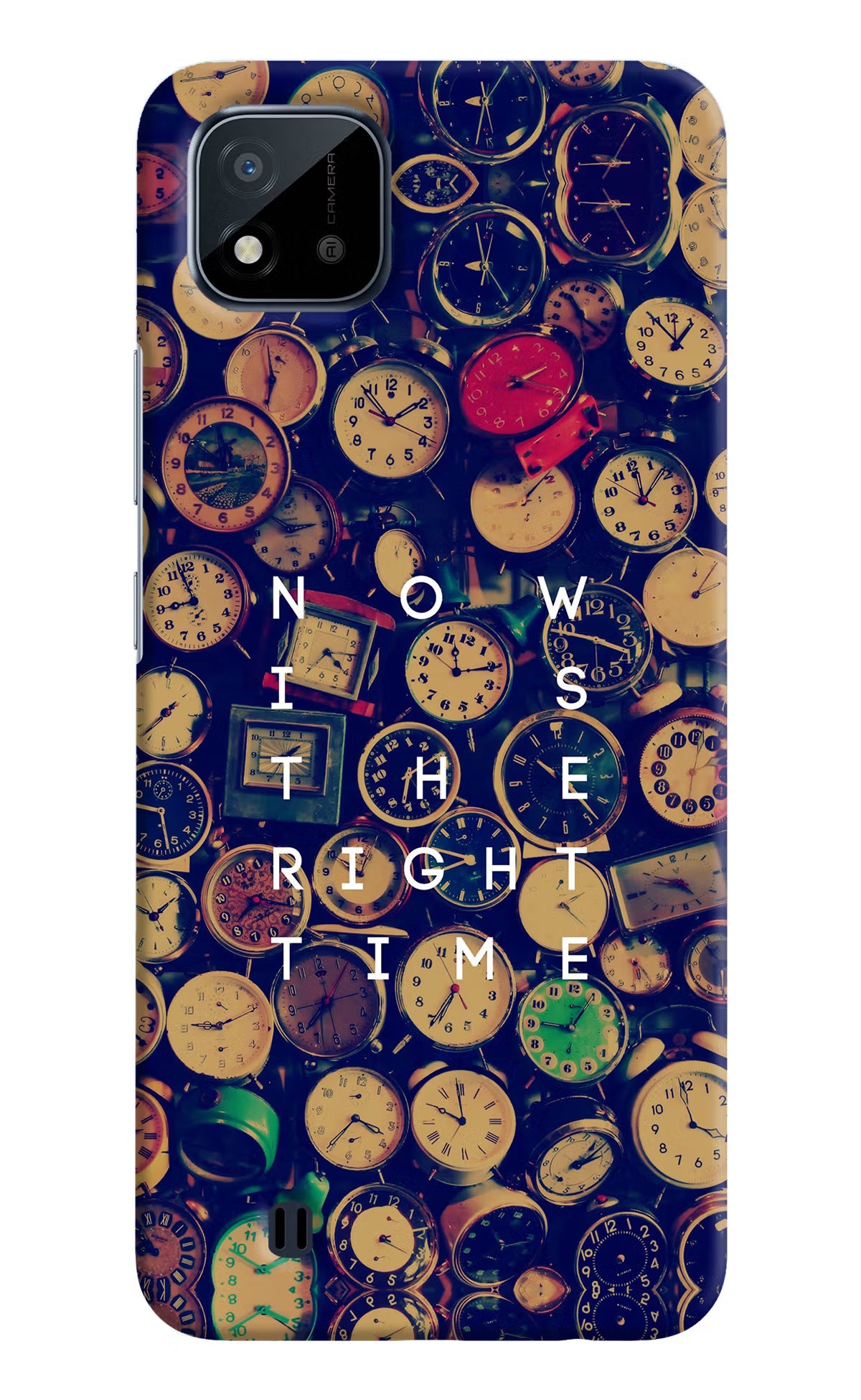 Now is the Right Time Quote Realme C20 Hard Case Back Cover by Casekaro