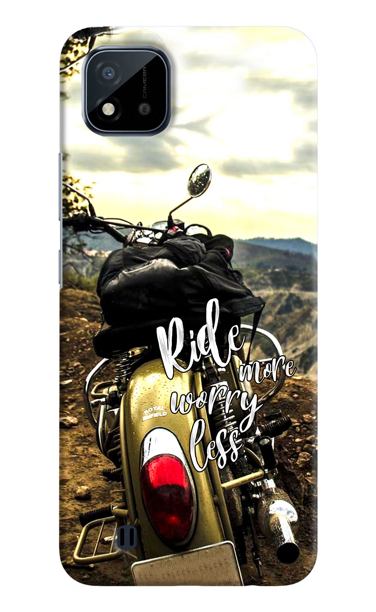 Ride More Worry Less Realme C20 Hard Case Back Cover by Casekaro