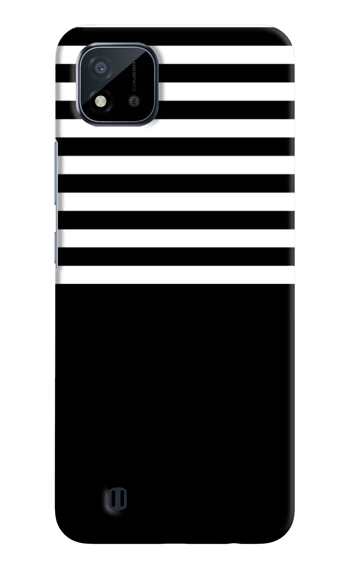 Black and White Print Realme C20 Hard Case Back Cover by Casekaro