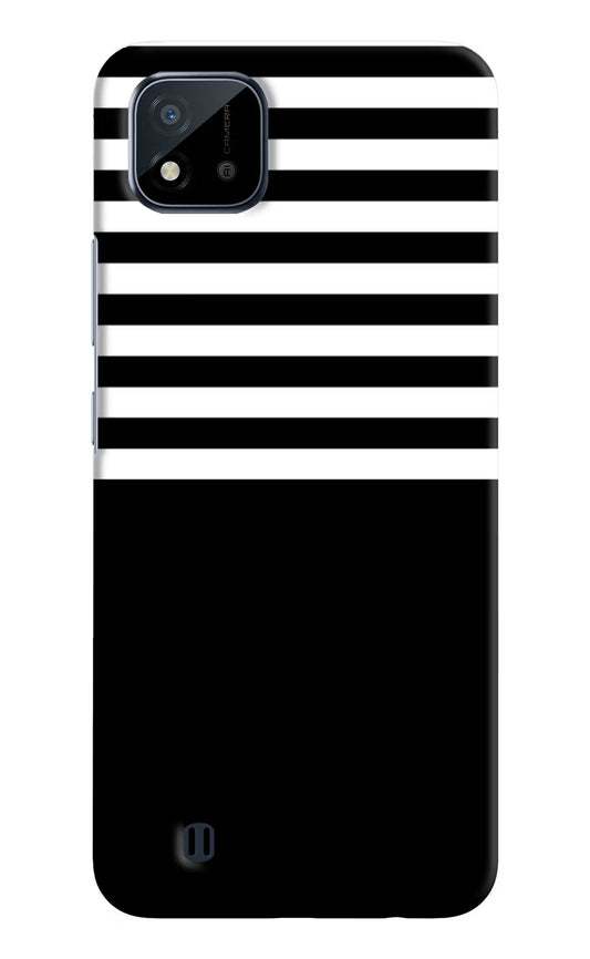 Black and White Print Realme C20 Hard Case Back Cover by Casekaro
