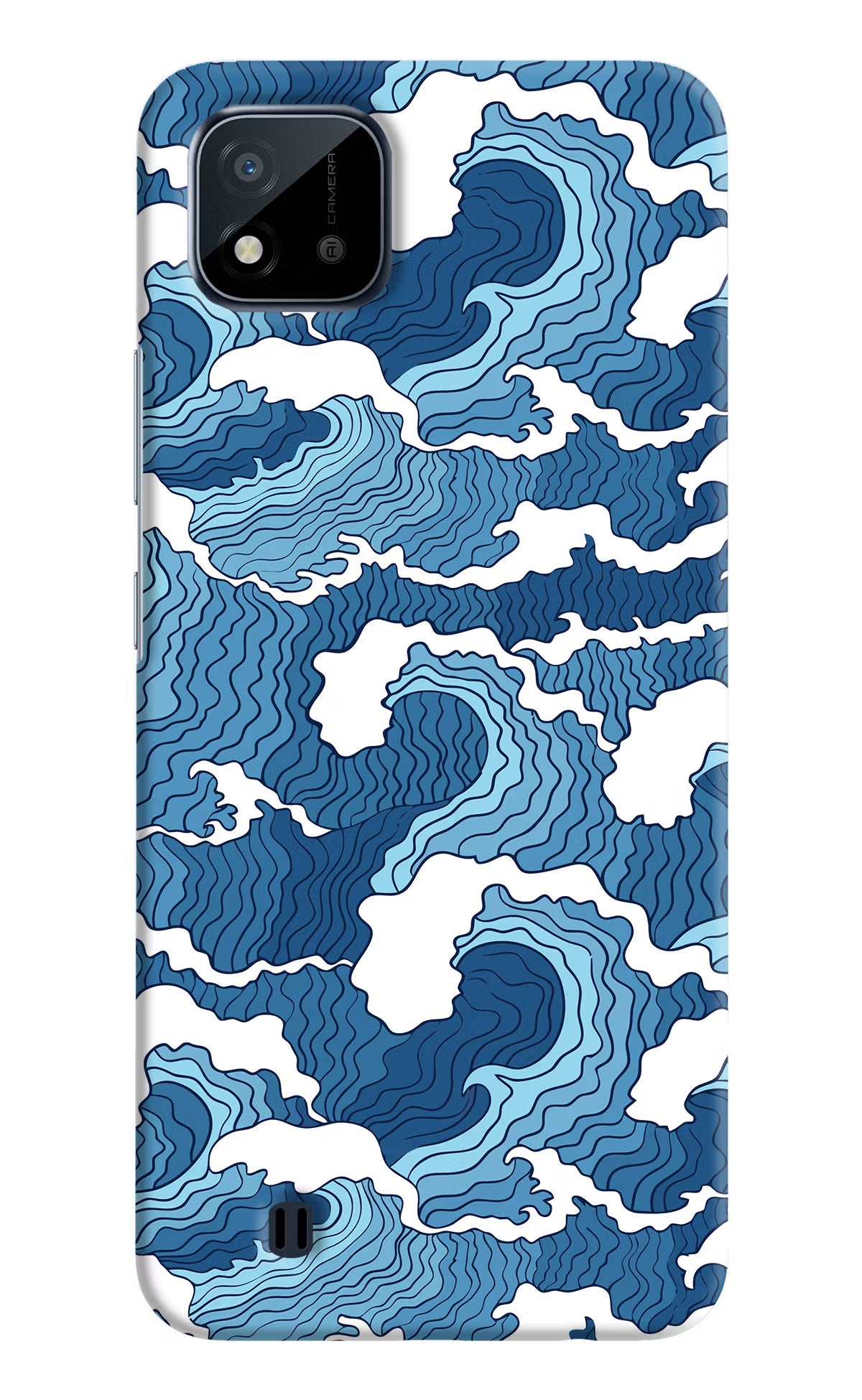 Blue Waves Realme C20 Hard Case Back Cover by Casekaro