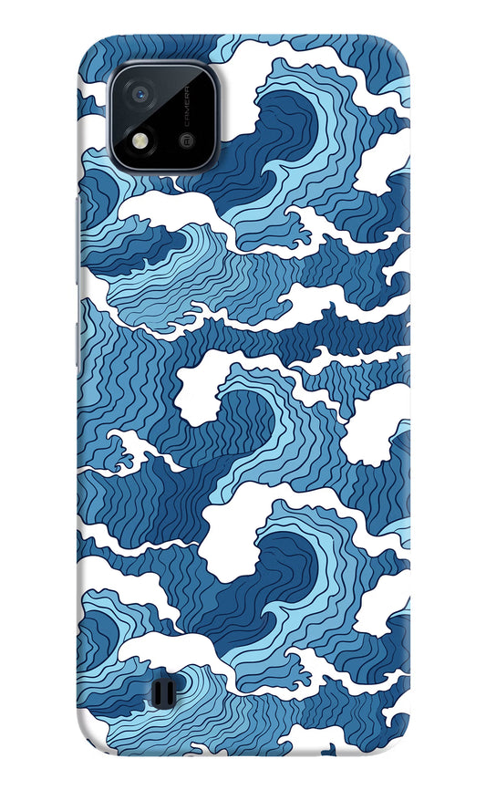 Blue Waves Realme C20 Hard Case Back Cover by Casekaro