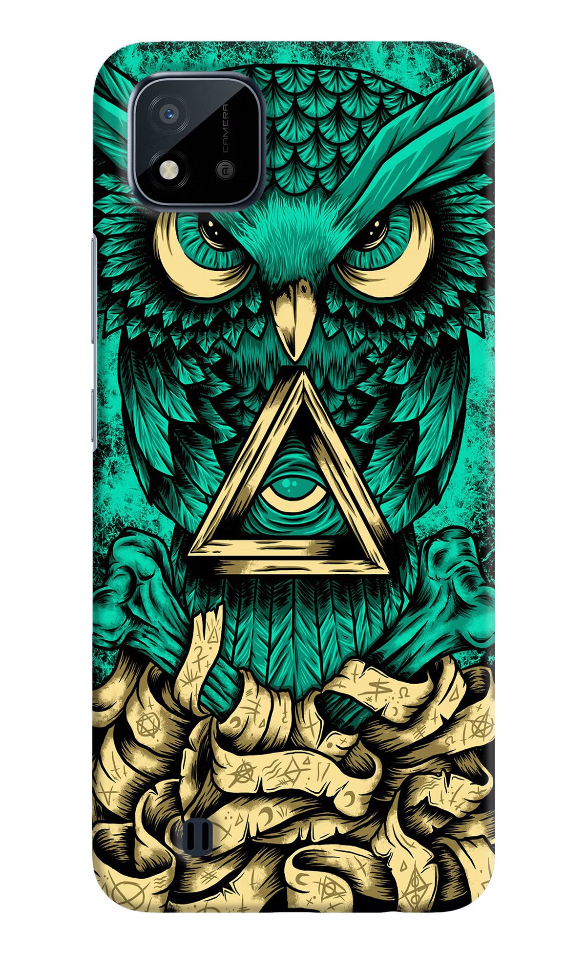 Green Owl Realme C20 Hard Case Back Cover by Casekaro