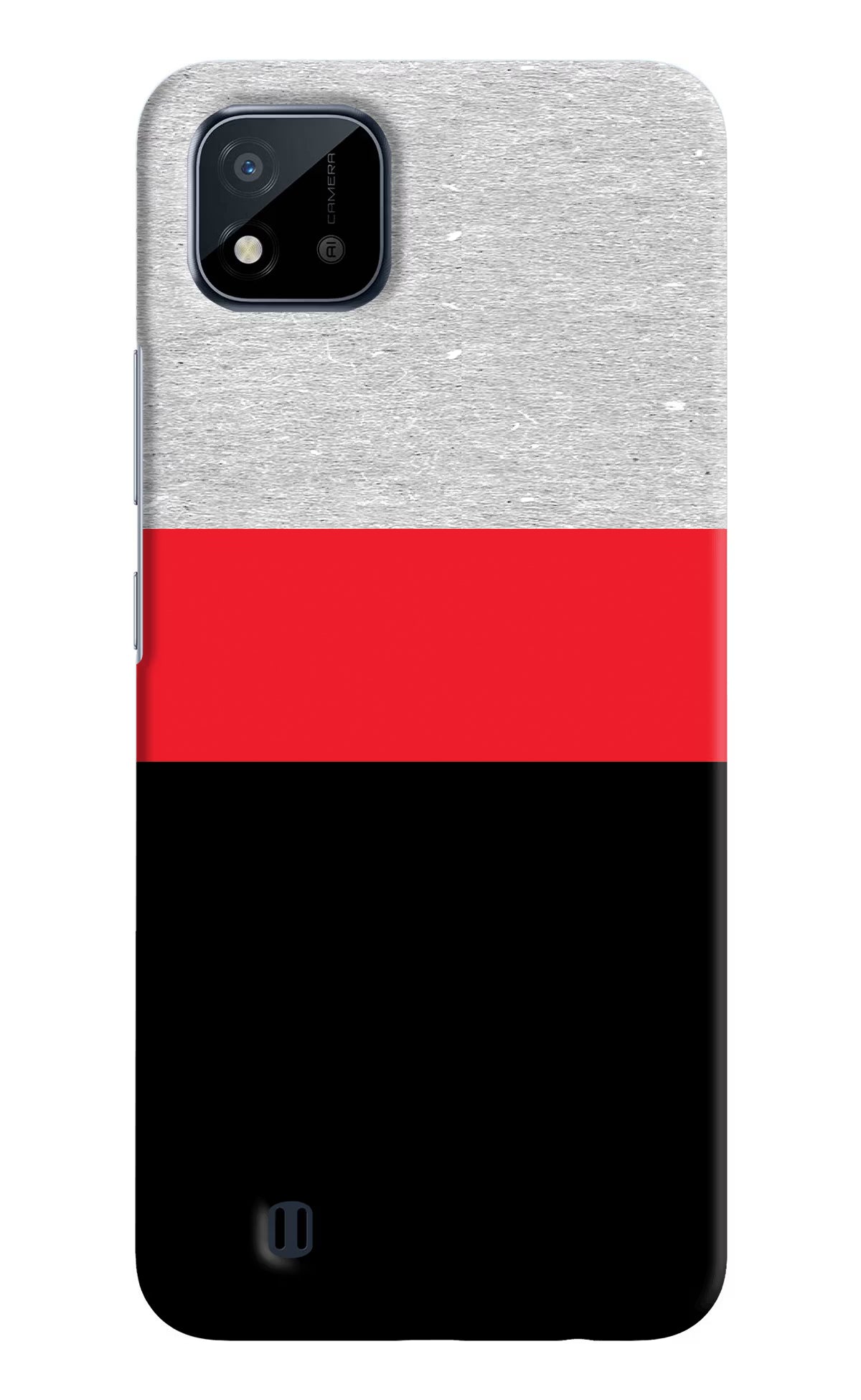 Tri Color Pattern Realme C20 Hard Case Back Cover by Casekaro