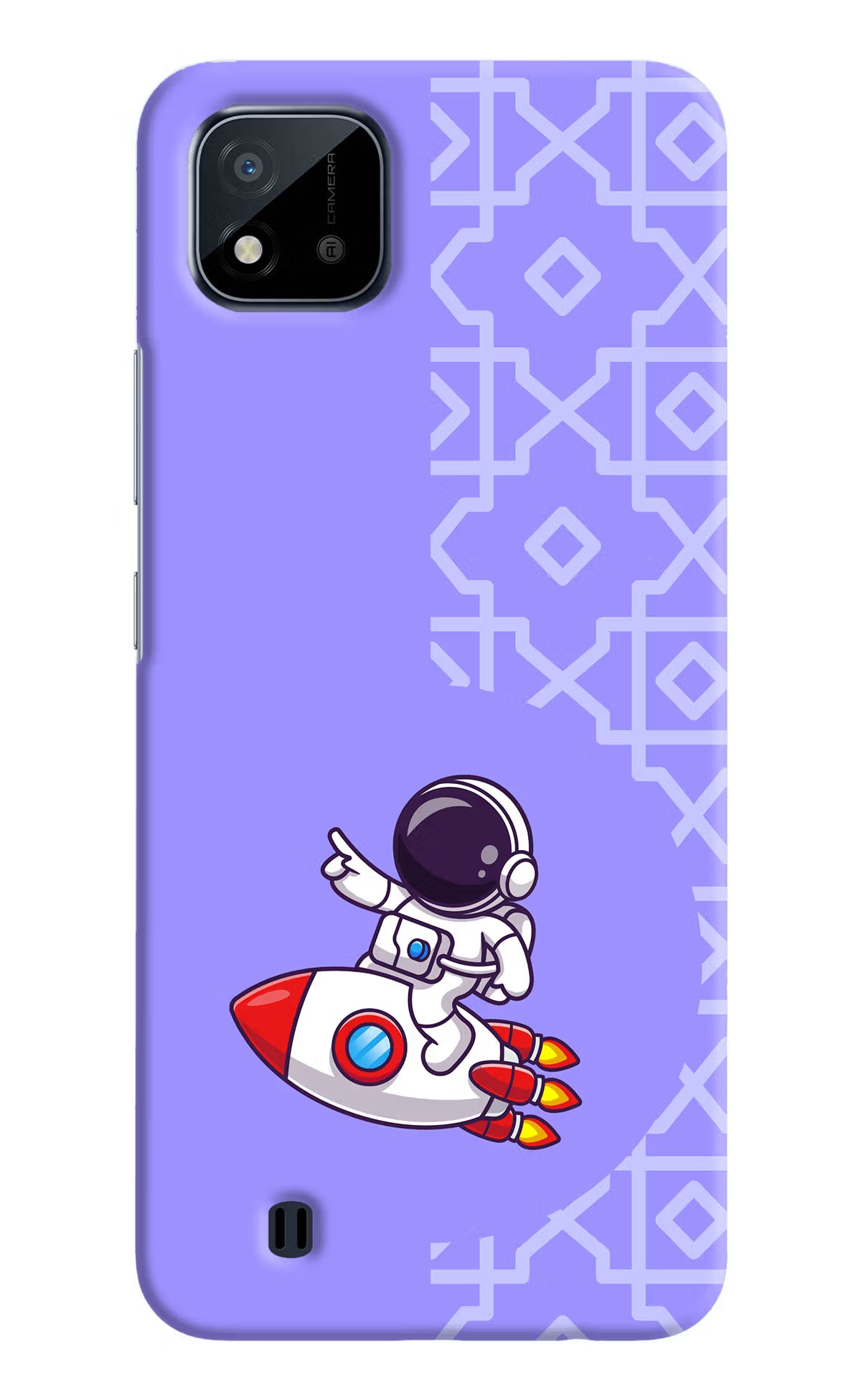 Cute Astronaut Realme C20 Hard Case Back Cover by Casekaro