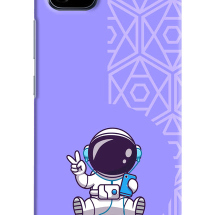 Cute Astronaut Chilling Realme C20 Hard Case Back Cover by Casekaro