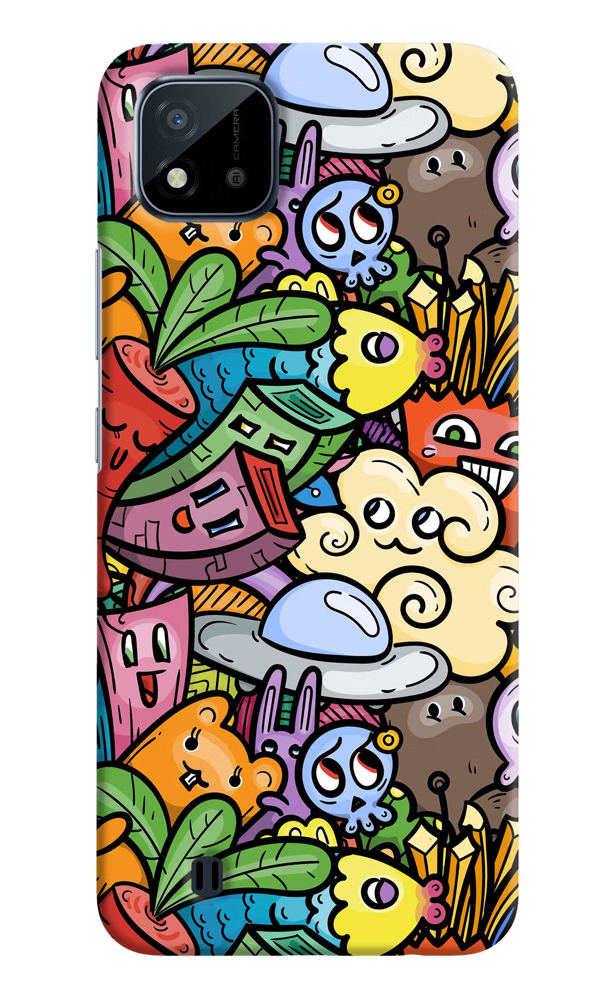 Veggie Doodle Realme C20 Hard Case Back Cover by Casekaro