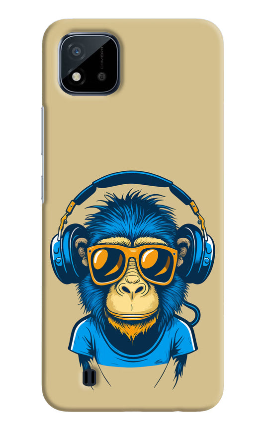 Monkey Headphone Realme C20 Hard Case Back Cover by Casekaro