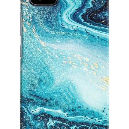 Blue Glitter Marble Realme C20 Hard Case Back Cover by Casekaro