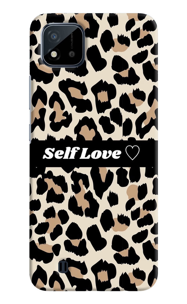 Leopard Print Self Love Realme C20 Hard Case Back Cover by Casekaro