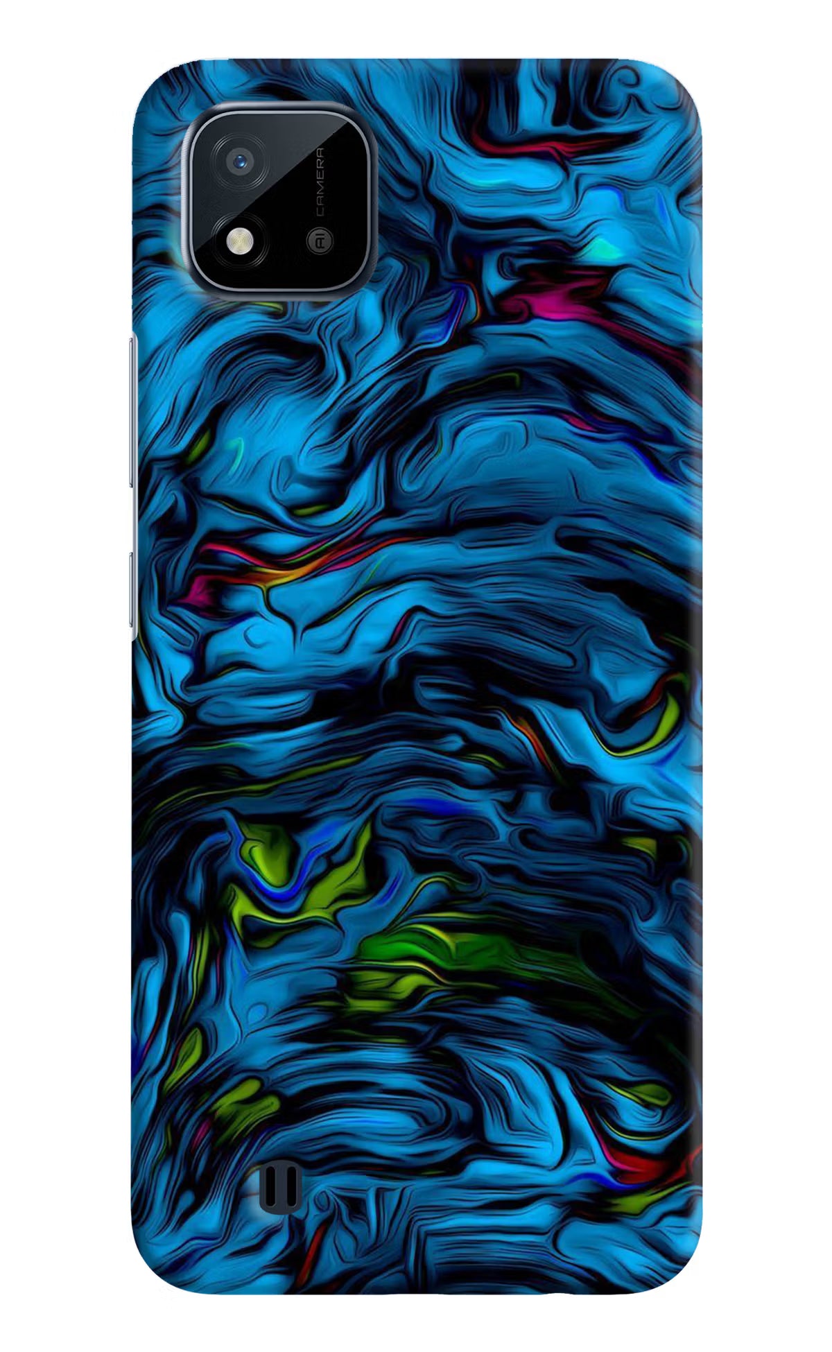 Dark Blue Abstract Realme C20 Hard Case Back Cover by Casekaro