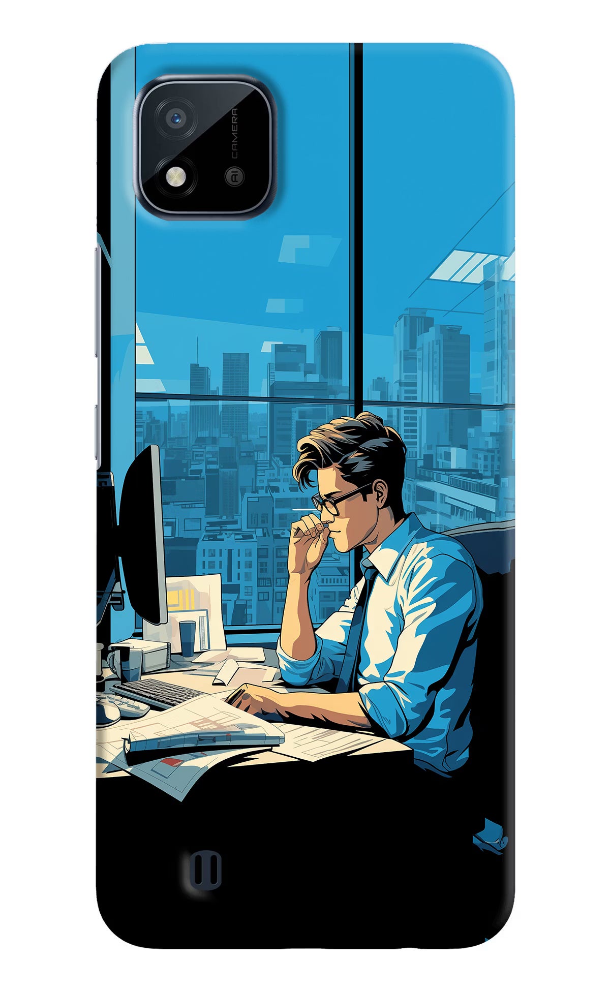 Focused Hustler (AI Generated) Realme C20 Hard Case Back Cover by Casekaro