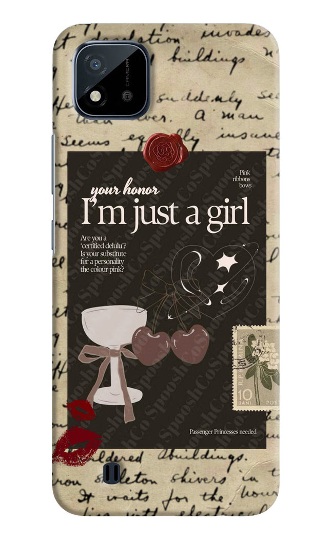 I am just a girl Realme C20 Hard Case Back Cover by Casekaro