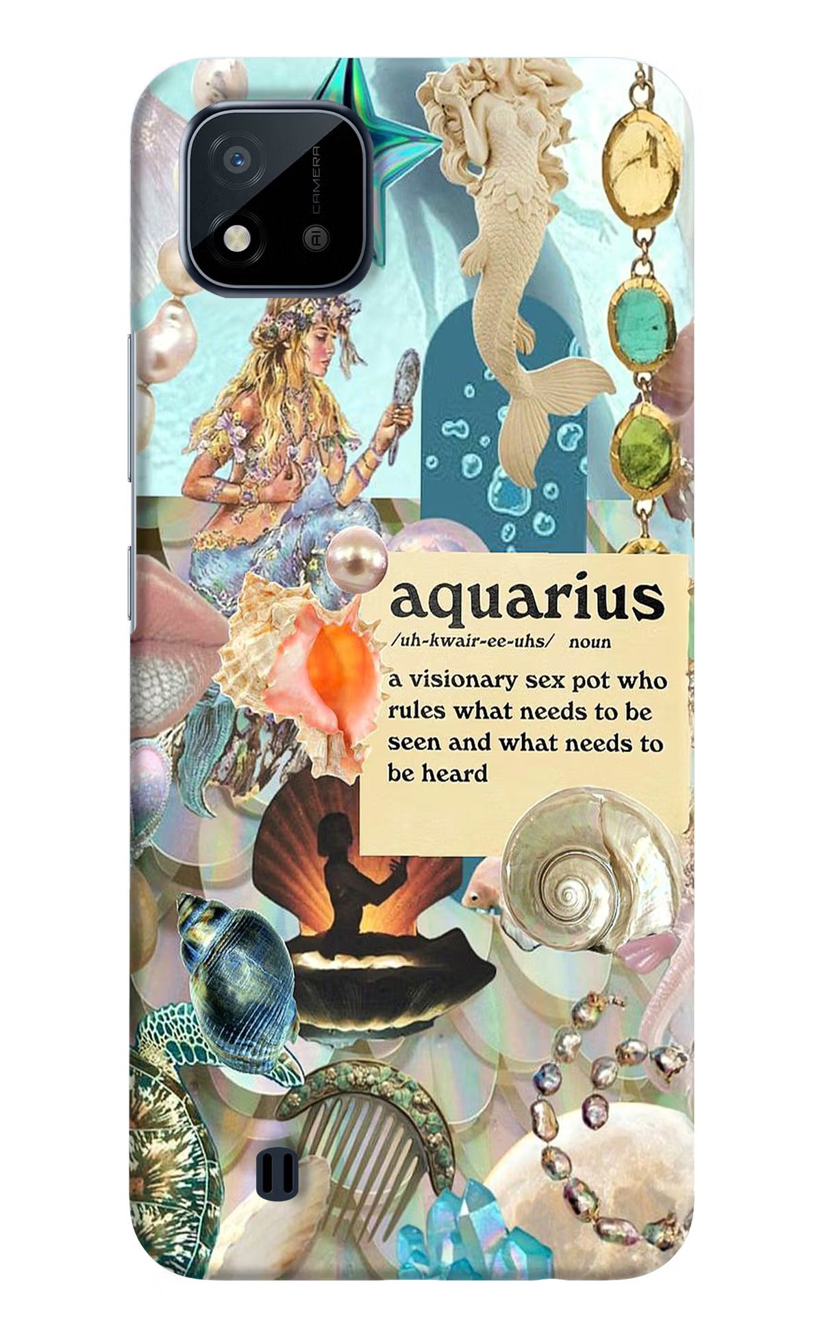 Aquarius Zodiac Realme C20 Hard Case Back Cover by Casekaro