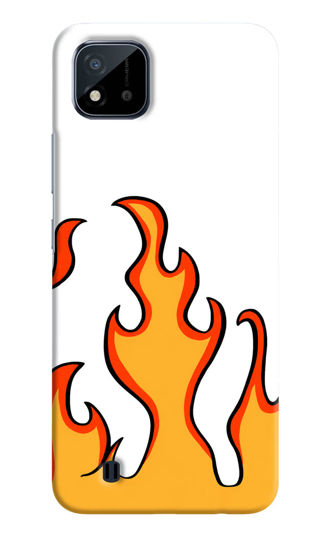 Fired Up – White Realme C20 Hard Case Back Cover by Casekaro