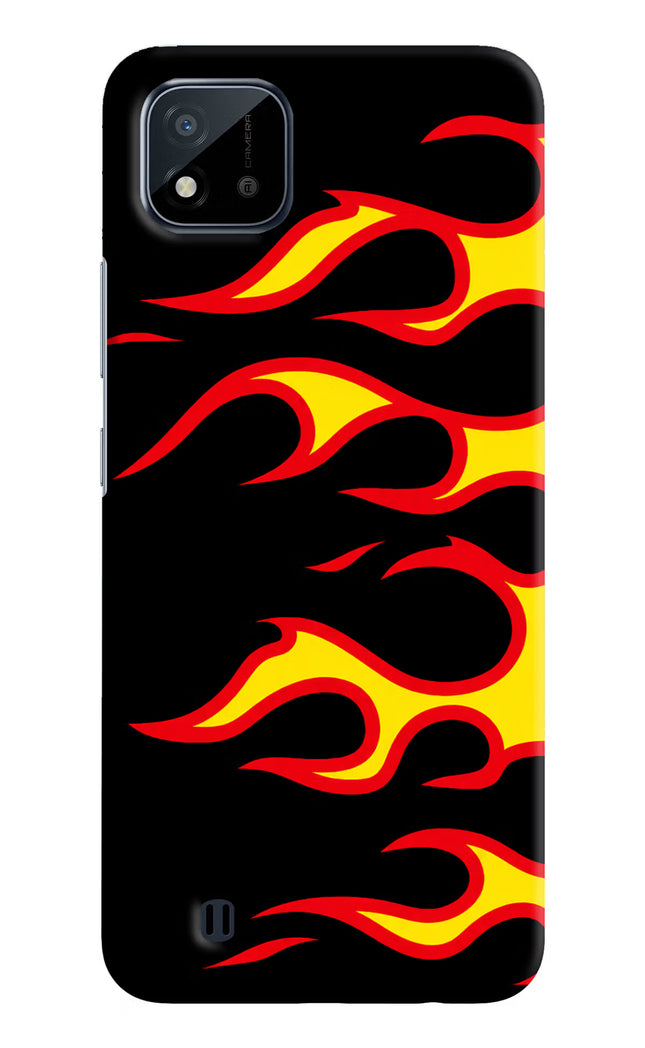 Side Sweep Flames Realme C20 Hard Case Back Cover by Casekaro
