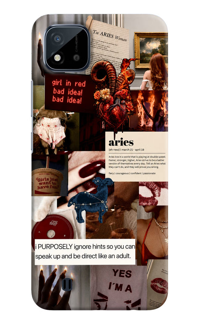 Zodiac Aries Realme C20 Hard Case Back Cover by Casekaro