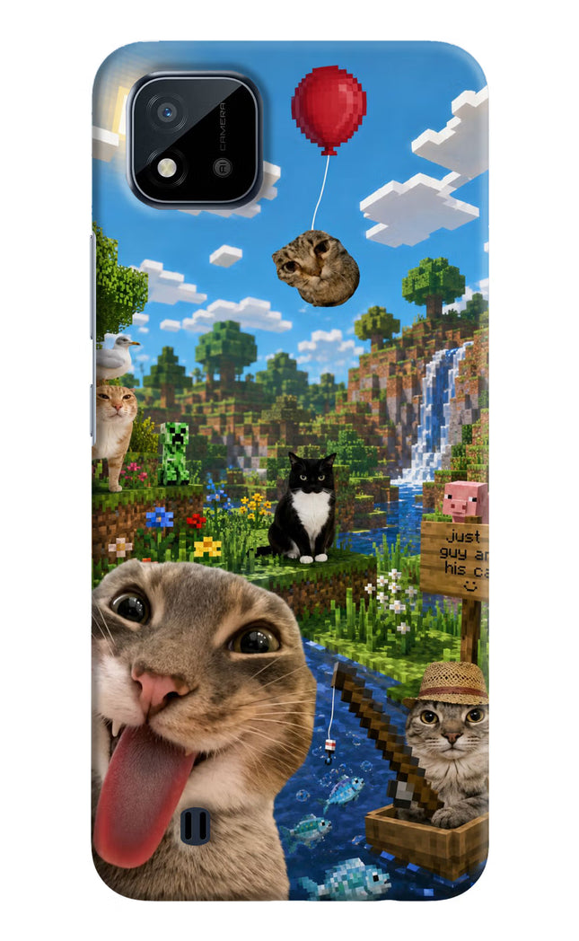 Minecraft Cat Chaos Realme C20 Hard Case Back Cover by Casekaro