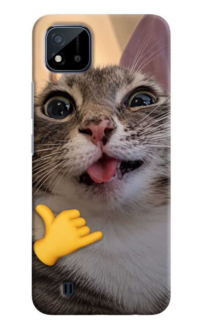 Silly Cat Call Realme C20 Hard Case Back Cover by Casekaro