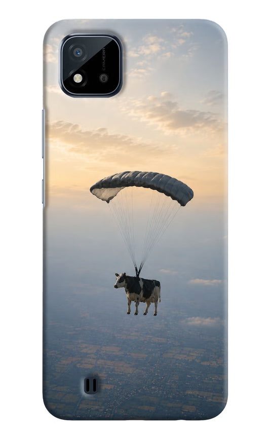 Skydiving Cow Realme C20 Hard Case Back Cover by Casekaro