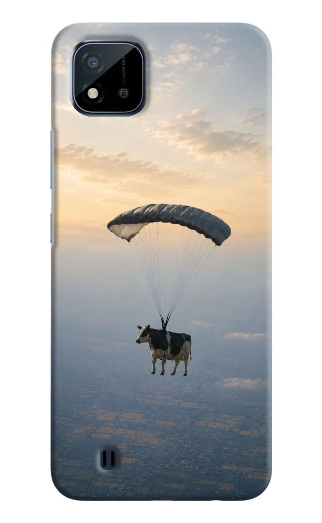 Skydiving Cow Realme C20 Hard Case Back Cover by Casekaro