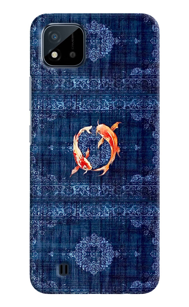 Koi Blue Realme C20 Hard Case Back Cover by Casekaro