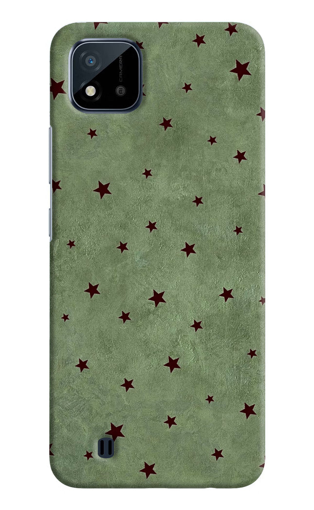 Green Stars Realme C20 Hard Case Back Cover by Casekaro