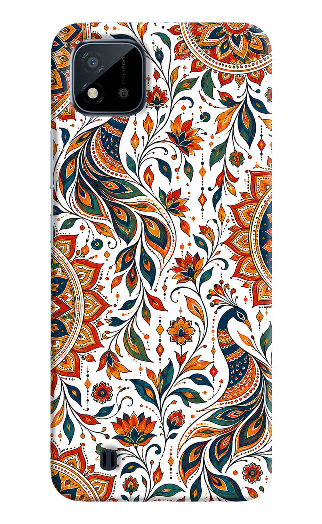 White Mayura Realme C20 Hard Case Back Cover by Casekaro