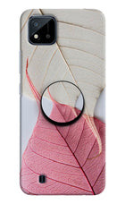 White Pink Leaf Realme C20 Pop Case by Casekaro