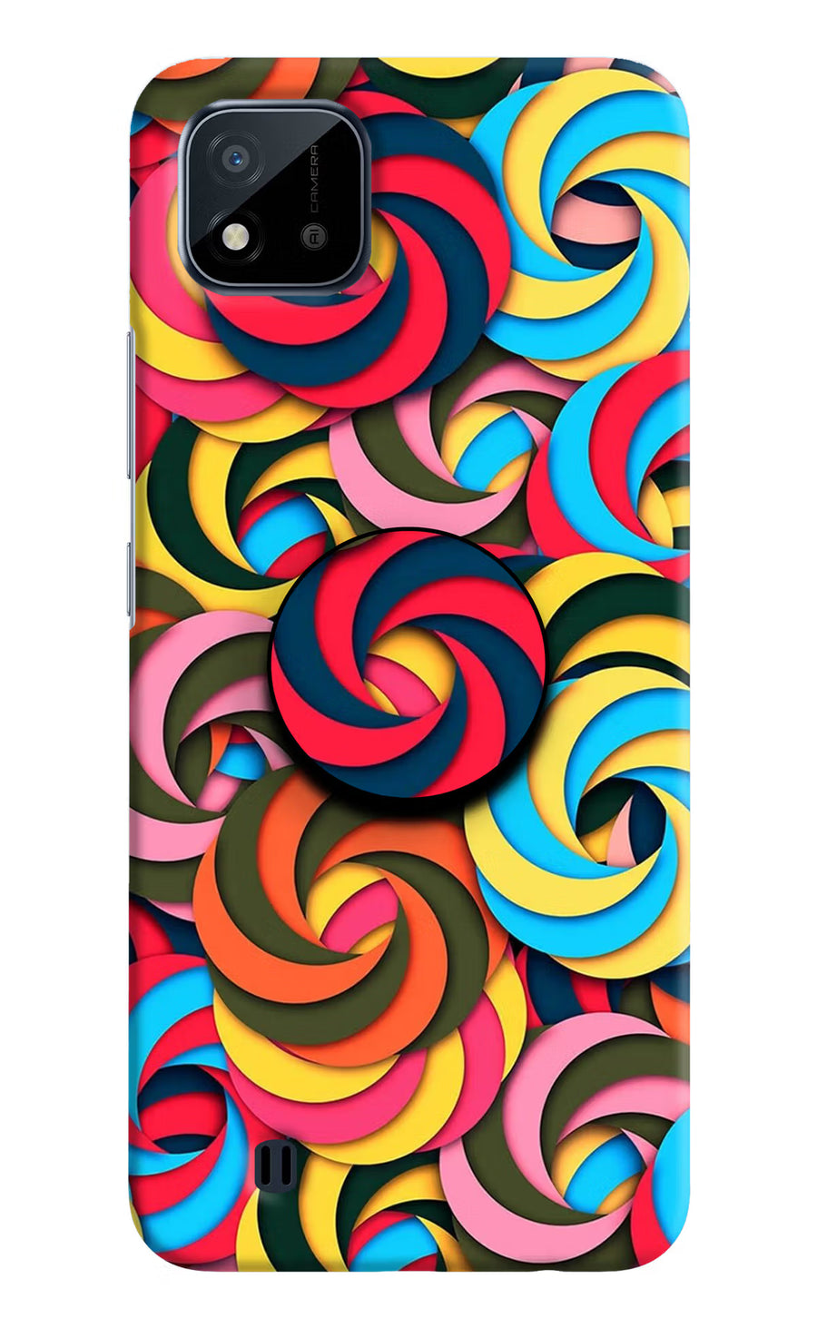 Spiral Pattern Realme C20 Pop Case, Hard case