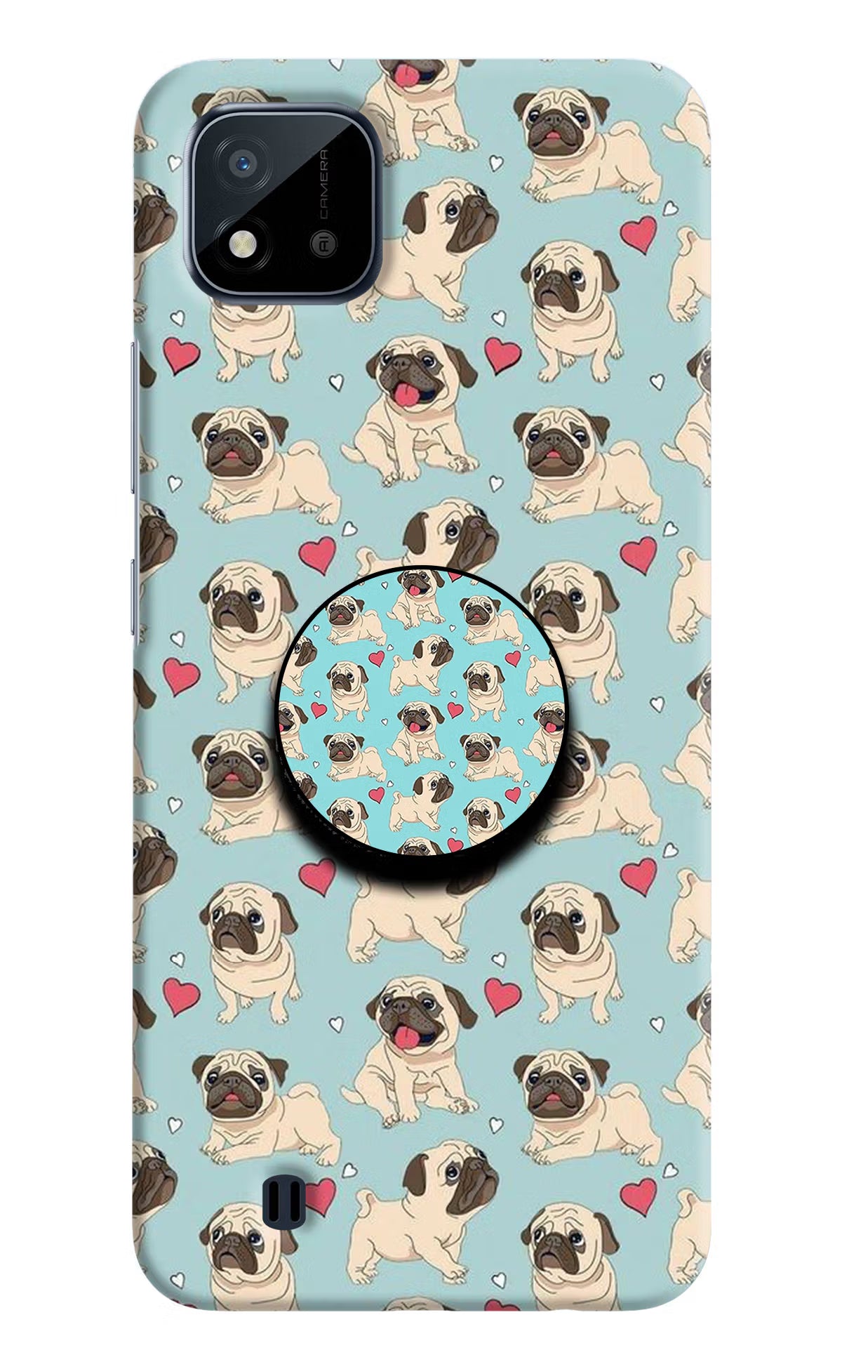 Pug Dog Realme C20 Pop Case by Casekaro