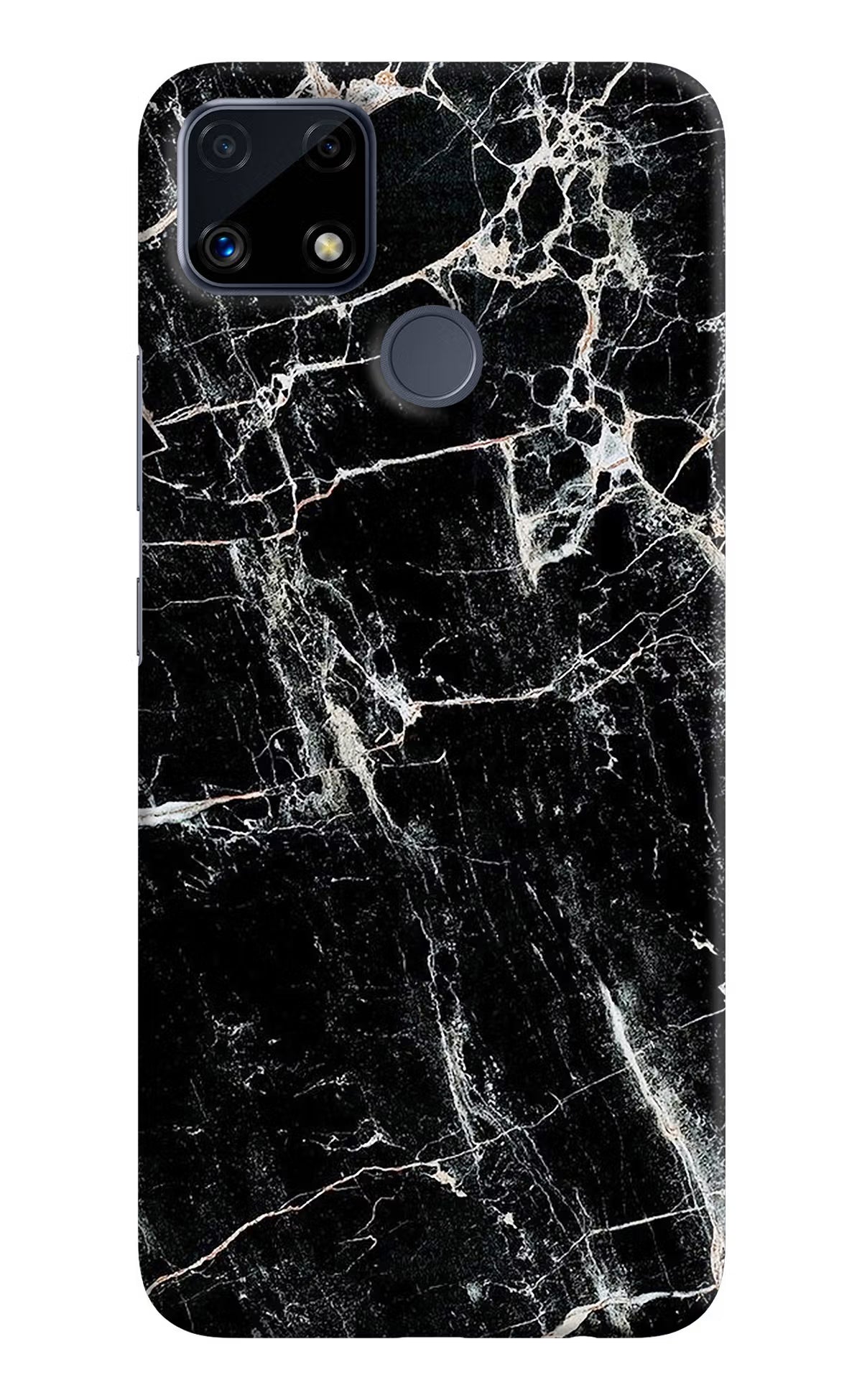Black Marble Texture Realme C25/C25s Hard Case Back Cover by Casekaro