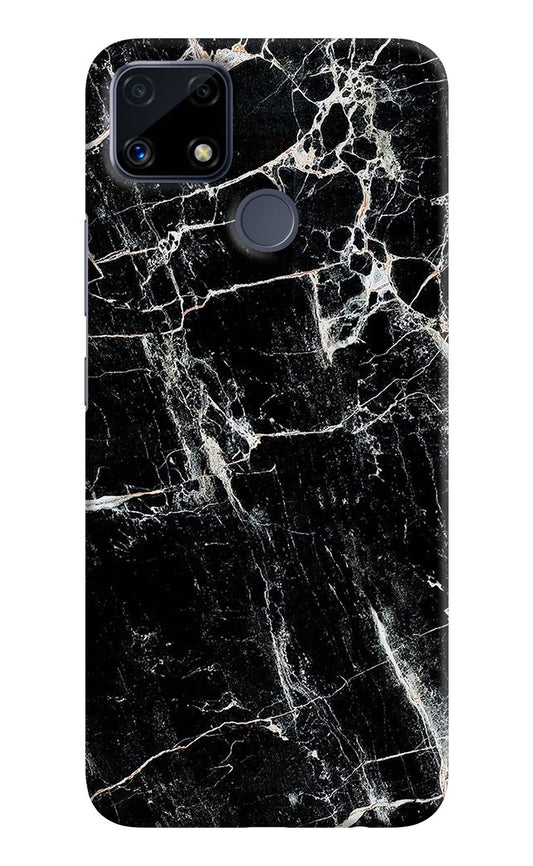 Black Marble Texture Realme C25/C25s Hard Case Back Cover by Casekaro