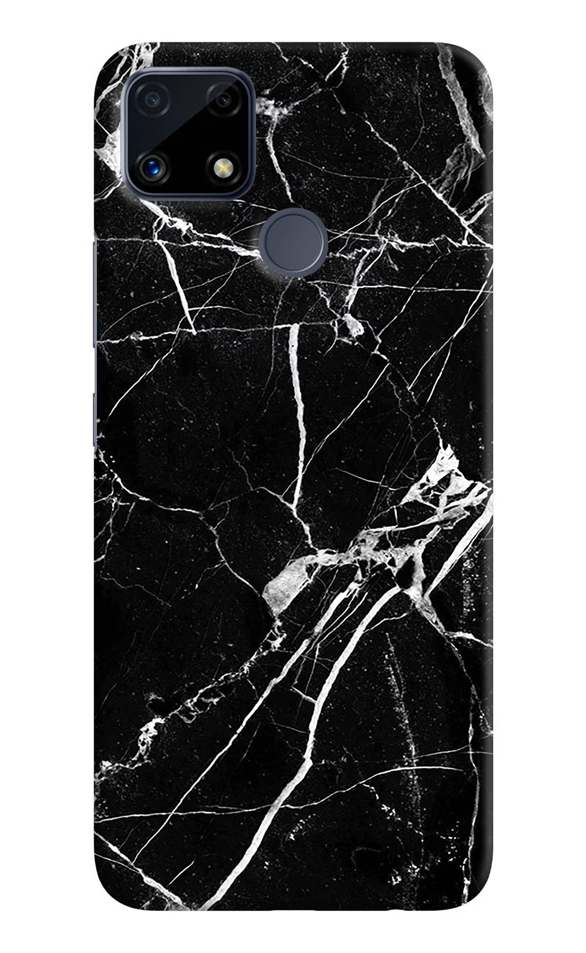 Black Marble Pattern Realme C25/C25s Hard Case Back Cover by Casekaro