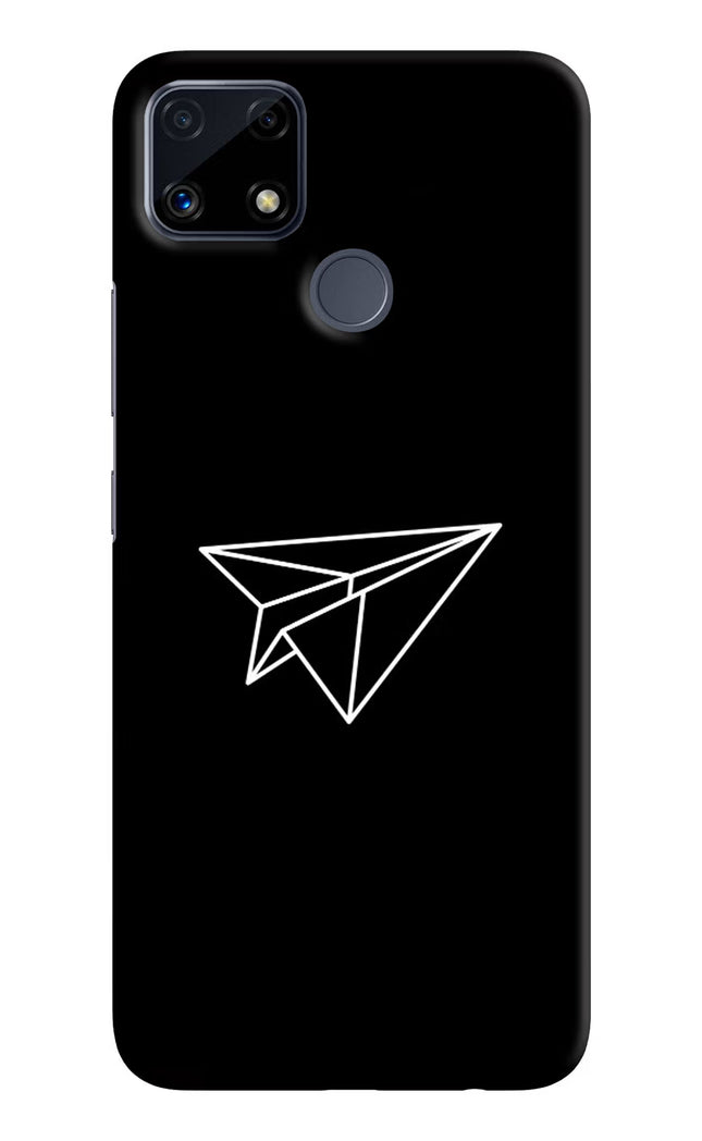 Paper Plane White Realme C25/C25s Hard Case Back Cover by Casekaro