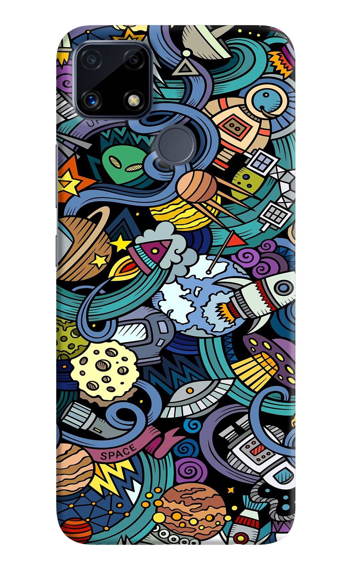 Space Abstract Realme C25/C25s Hard Case Back Cover by Casekaro