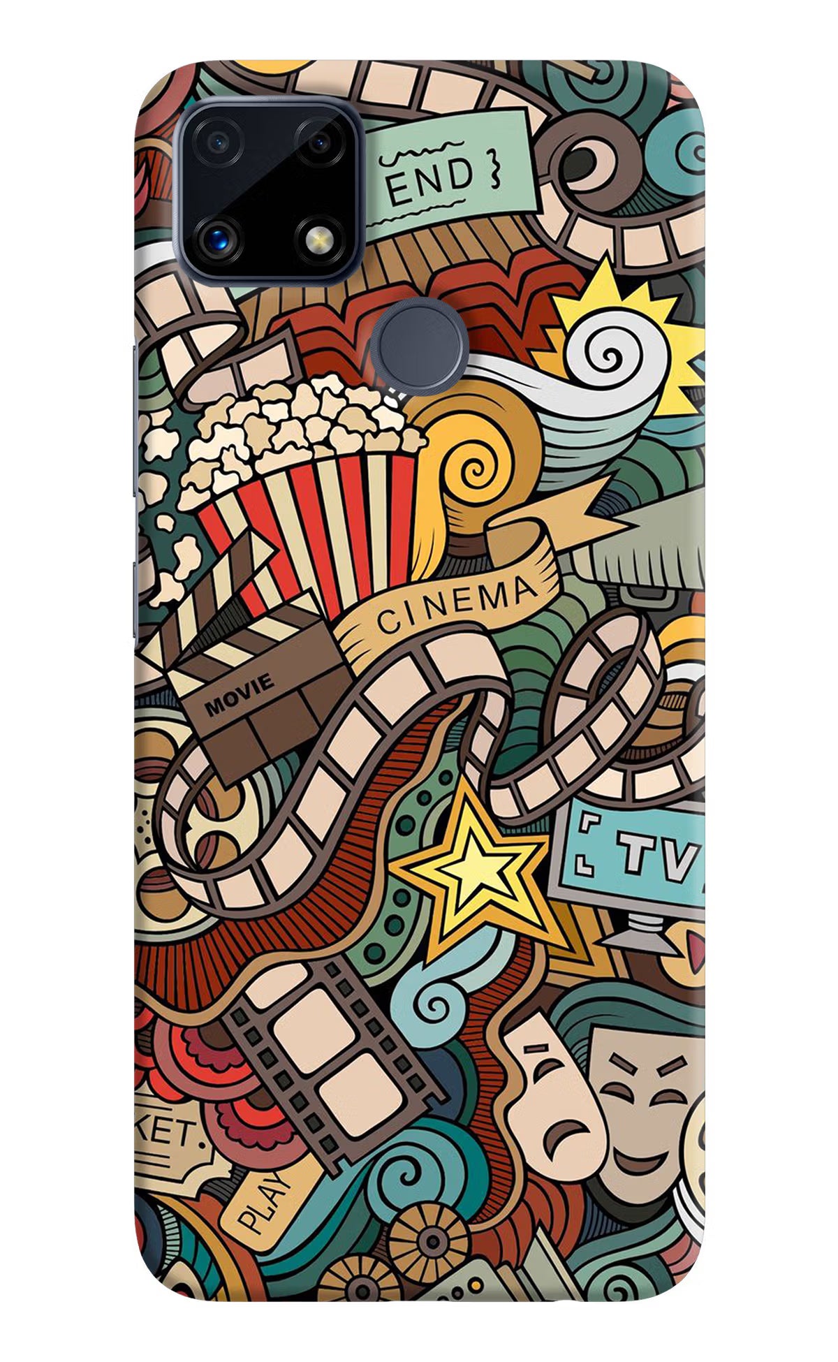 Cinema Abstract Realme C25/C25s Hard Case Back Cover by Casekaro