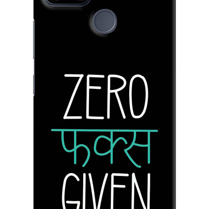 Zero Fucks Given Realme C25/C25s Hard Case Back Cover by Casekaro