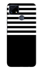 Black and White Print Realme C25/C25s Hard Case Back Cover by Casekaro